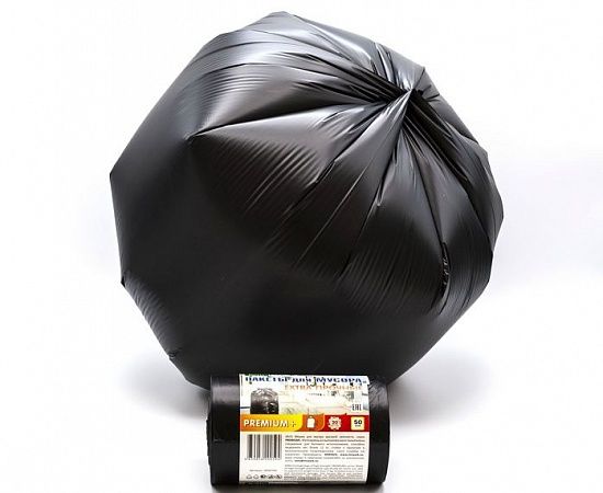 Мешки для мусора 30 л, 20 мкм, ПСД, черные (в рулоне 50 штук, 50х60 см) MIRPACK - Вид 2